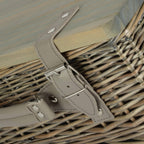 Antique Wash Empty Picnic Basket with Pinewood Lid
