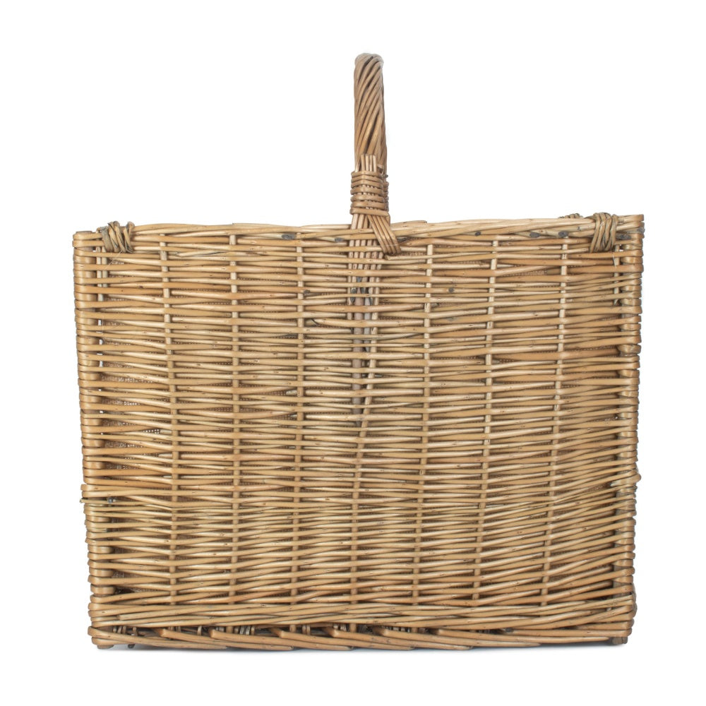 Antique Wash Open End Wicker Basket