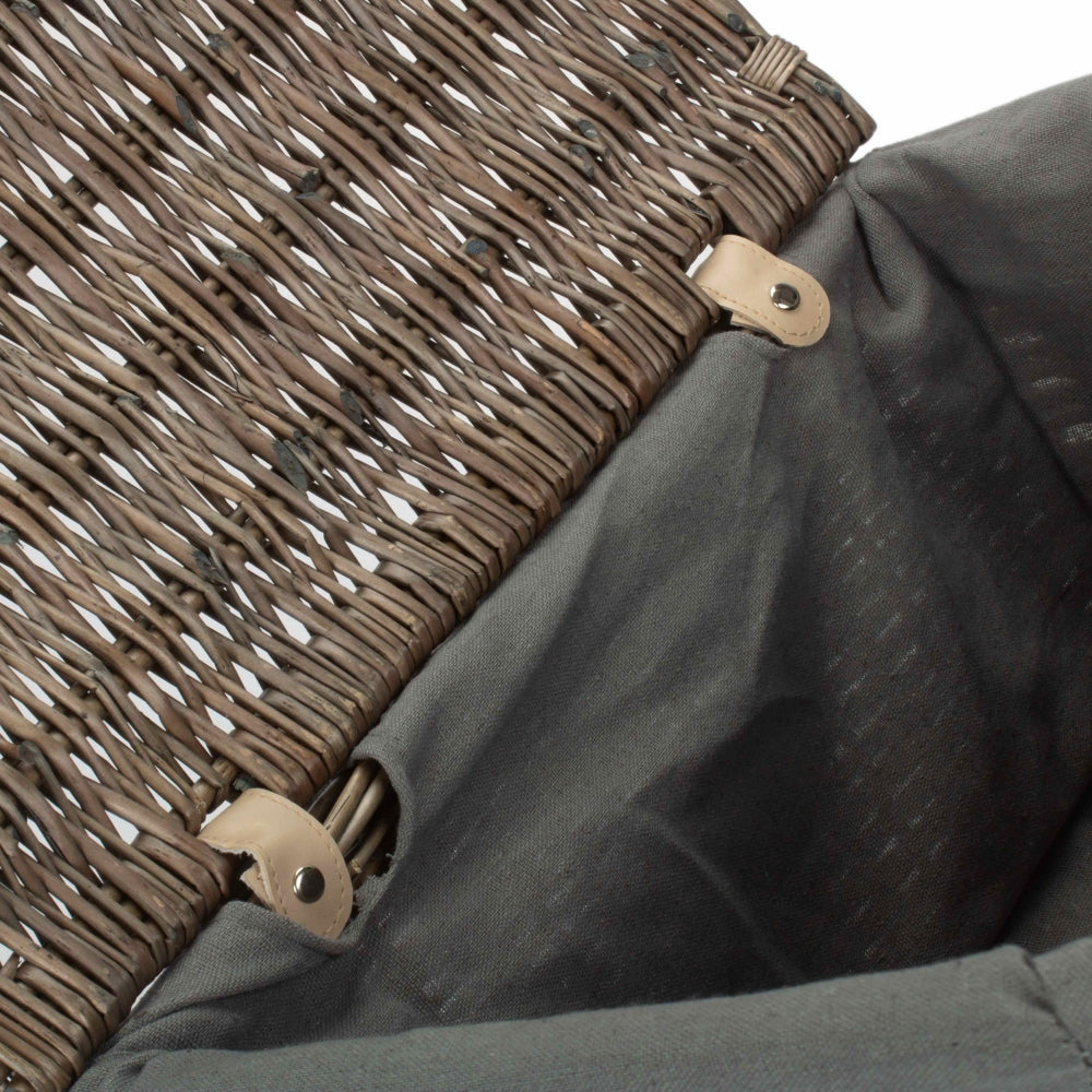 Red Hamper Antique Wash Cotton Lined Storage Basket