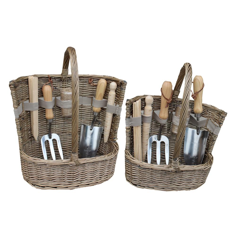 Red Hamper Antique Wash Deluxe Garden Tool Basket Main image