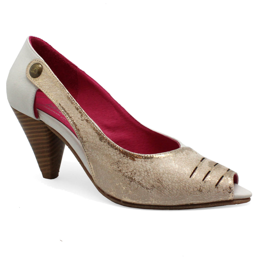 Avec Lait -Peep toe dress-Gold Crack Main image