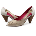 Avec Lait -Peep toe dress-Gold Crack - Chanii B