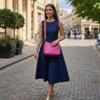Bella - Fuchsia and orange leather mini bag - Chanii B