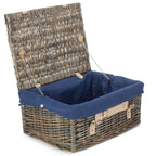 Red Hamper 41cm Antique Wash Wicker Picnic Basket with Cotton Lining