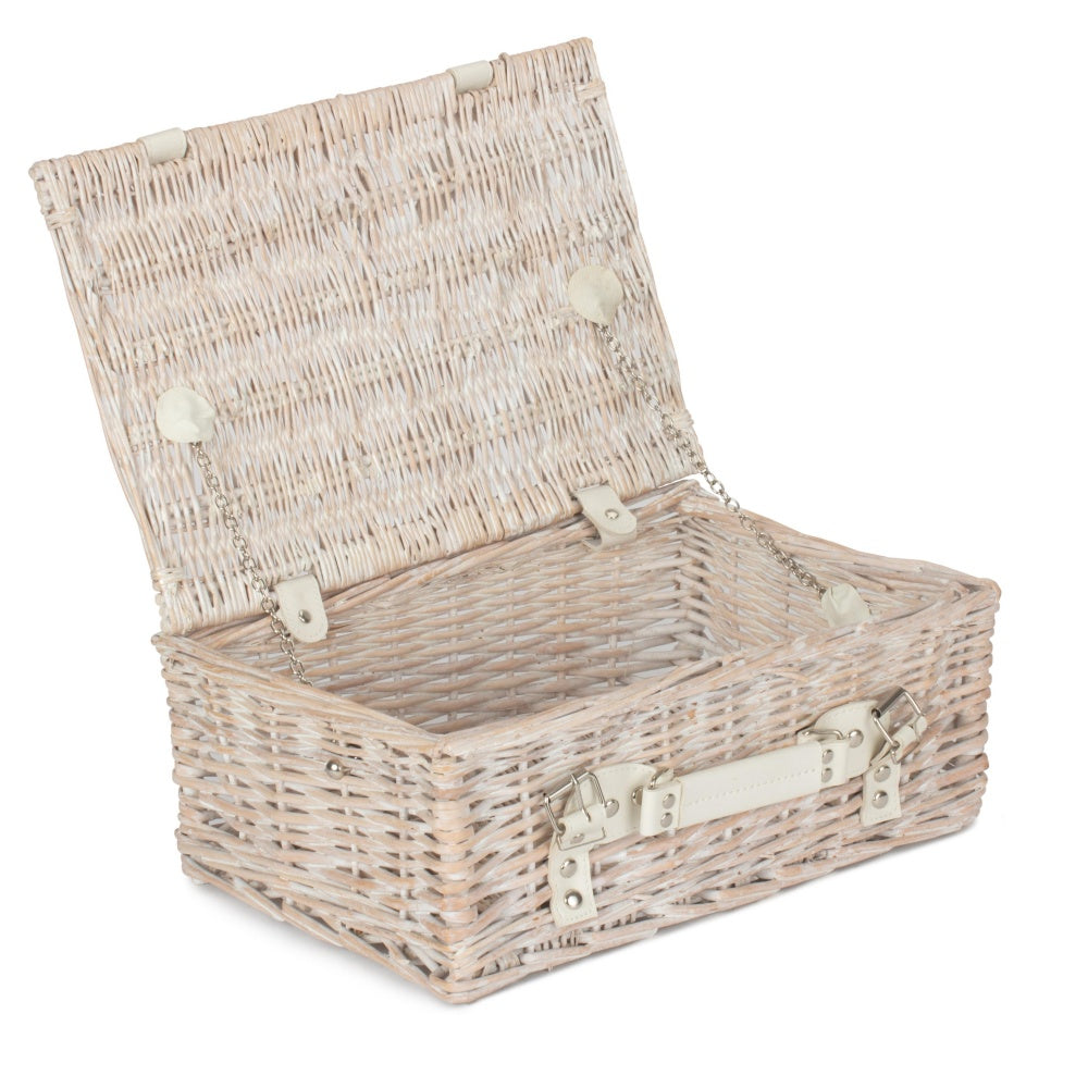 White Wash Empty Picnic Basket Secondary image