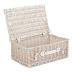Red Hamper 45cm White Wash Empty Picnic Basket