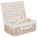 Red Hamper 45cm White Wash Empty Picnic Basket