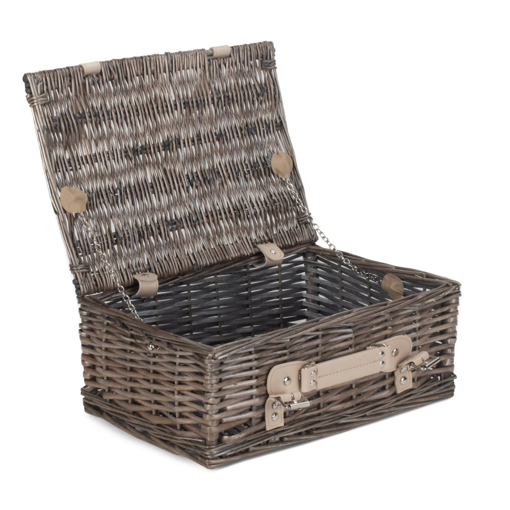 35cm Antique Wash Split Willow Wicker Basket Secondary image