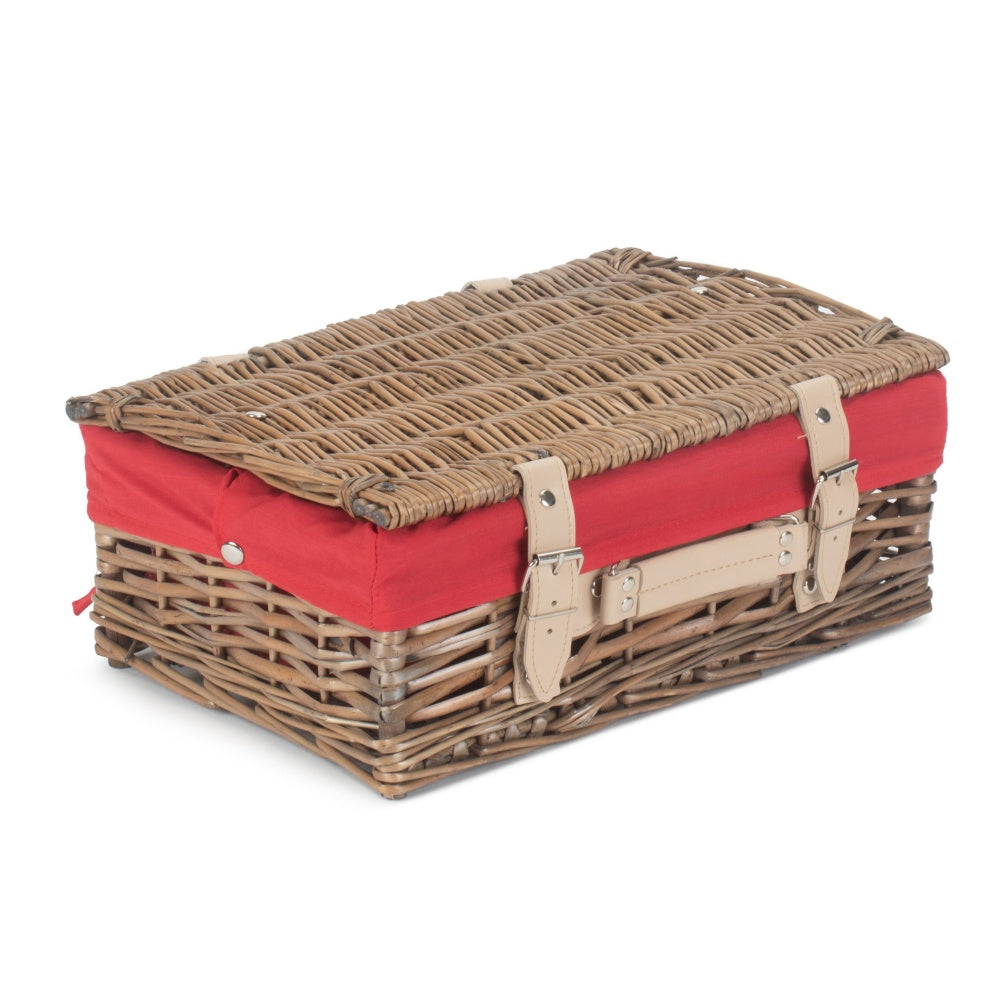 Red Hamper 35cm Antique Wash Split Willow Wicker Basket