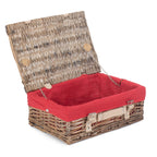 Red Hamper 35cm Antique Wash Split Willow Wicker Basket
