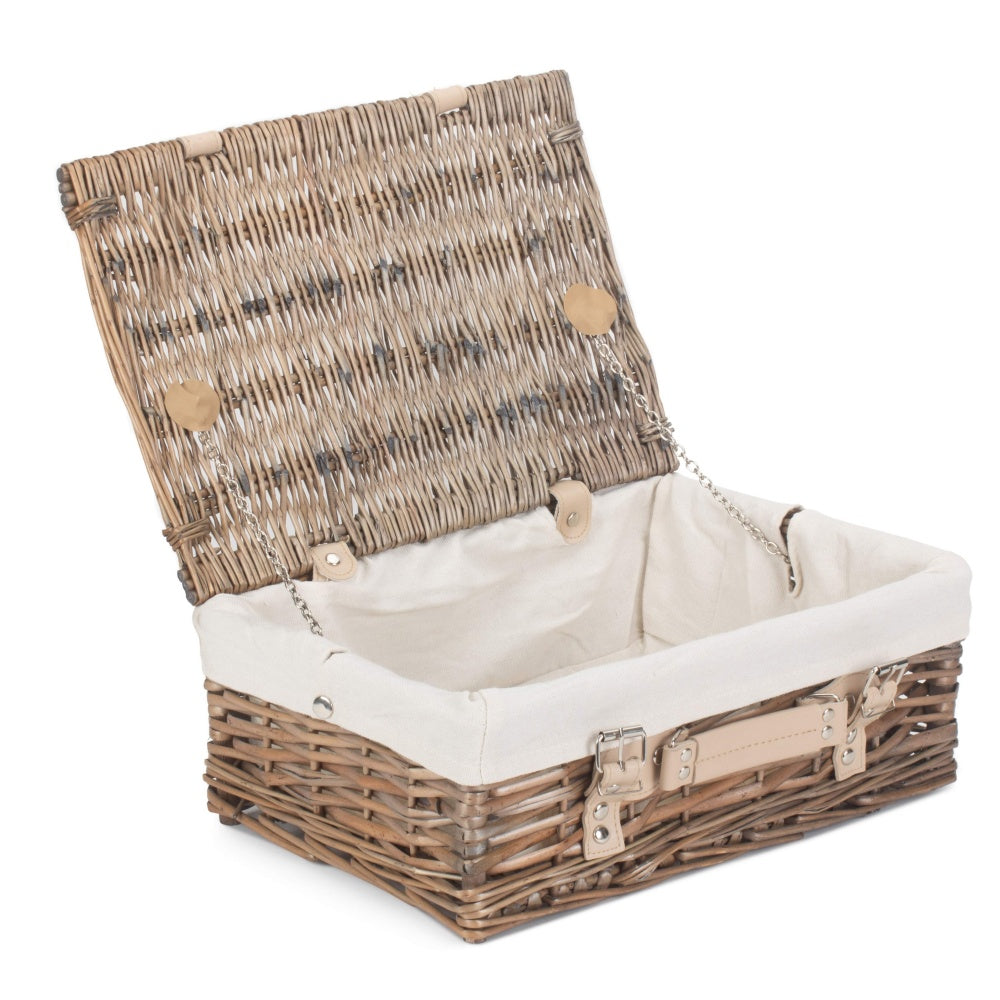 Red Hamper 35cm Antique Wash Split Willow Wicker Basket