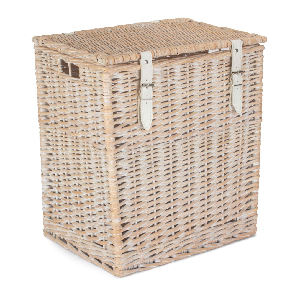 White Wash Vintner Storage Wicker Picnic Basket Secondary image