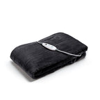 Electric Heated Over Blanket Throw 6 Heat Settings Machine Washable Soft Touch - Black