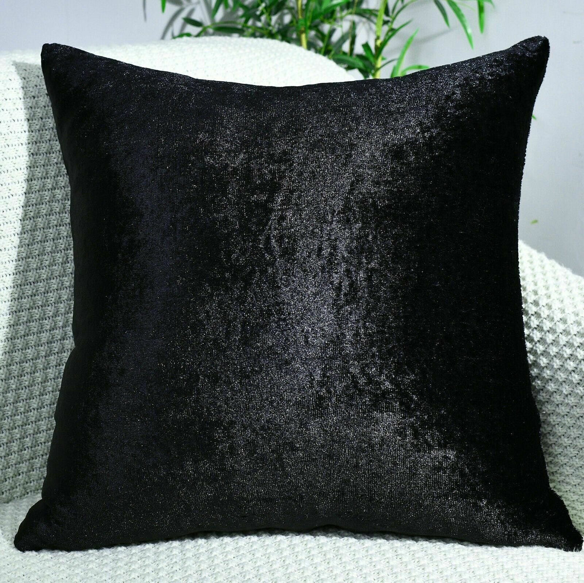 Crushed Velvet Cushion Covers Luxury Plush Plain 17"X17" , 20"X20",  22"X22" , 24"X24"