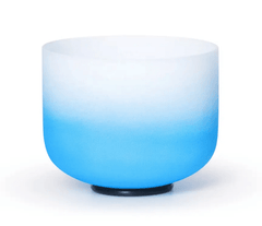 Crystal Singing Bowl Set Half Colour Gradient Design 6-12" 7pcs Frosted Quartz