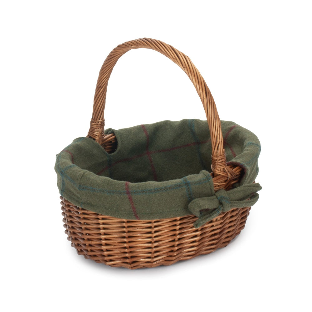 Red Hamper Double Steamed Oval Shopping Basket