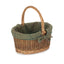 Red Hamper Green Tweed Lined Country Oval Wicker Shopping Basket