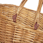 Red Hamper Unlined Double Steamed Wicker Shopping Basket With Swing Handles