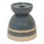 Blue Ceramic Glazed Candle Holder with Unglazed Detail