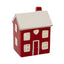 Short Red Ceramic LED Heart House