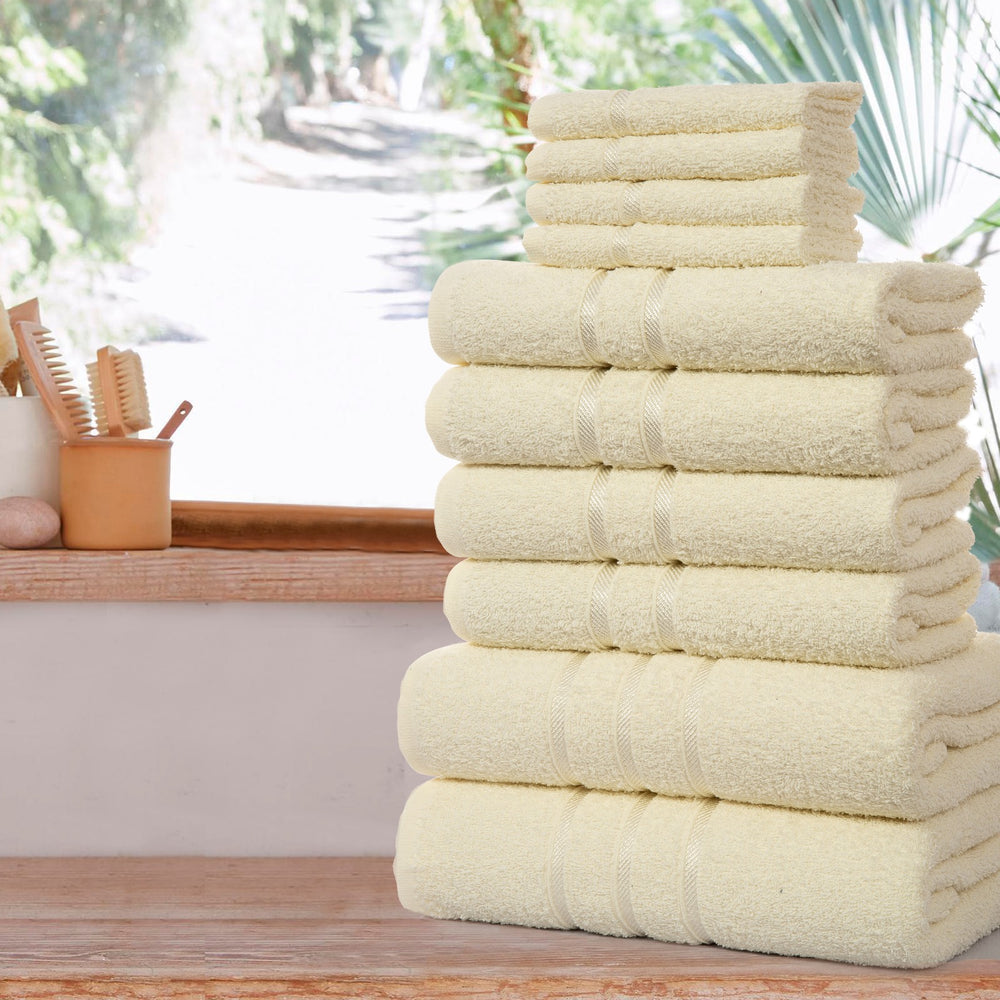 10 Piece Bathroom Towel Bale Set 100% Combed Cotton Premium Luxury Gift Set