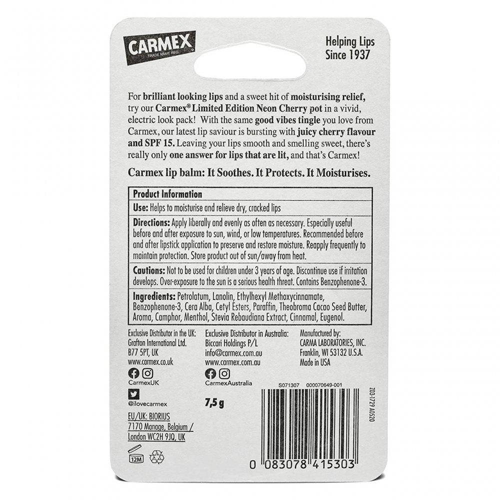 Carmex® Classic Limited Edition Neon Cherry Pot 7.5g Secondary image