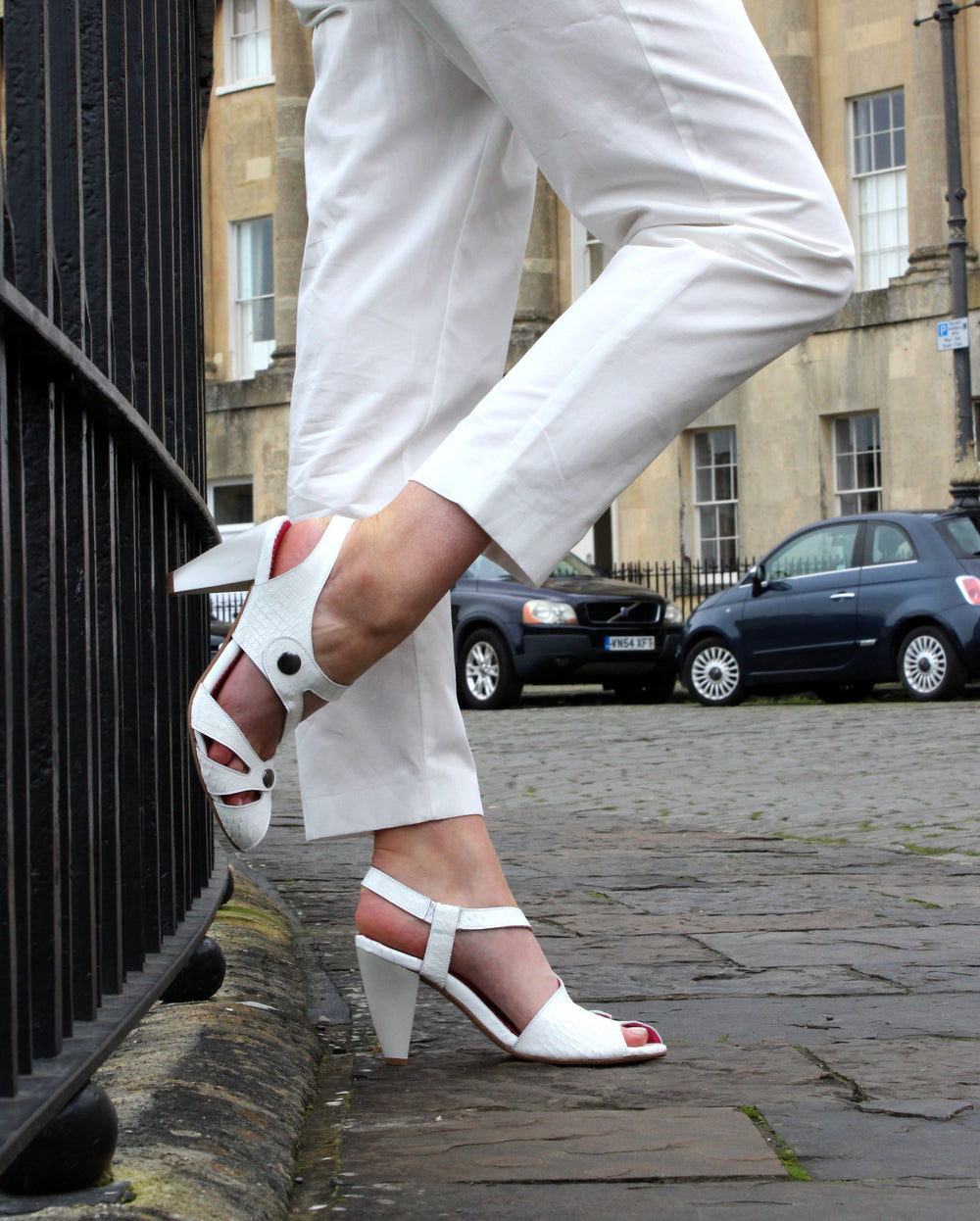 Chardonnay - White Croc-Open toe sandal - Chanii B