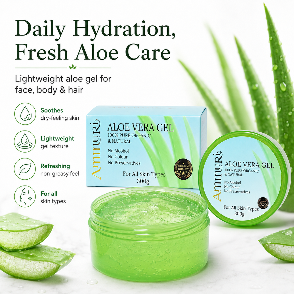Ammuri Pure Aloe Vera Gel Natural Moisturizer Skin Psoriasis Treatment