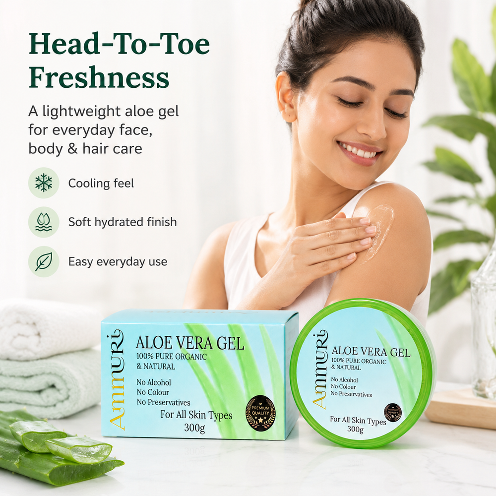 Ammuri Pure Aloe Vera Gel Natural Moisturizer Skin Psoriasis Treatment
