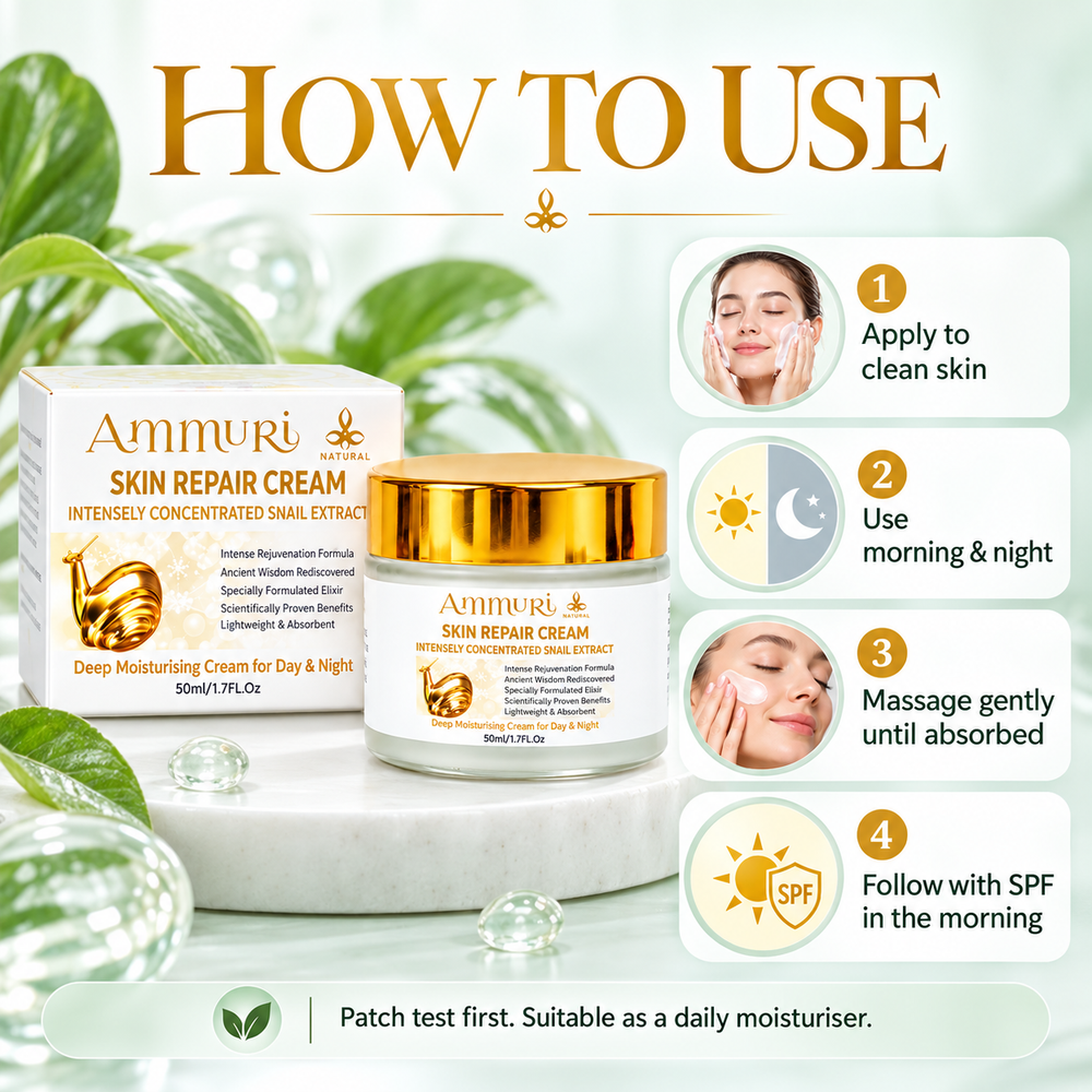 Ammuri Snail Mucin Cream – Hydrating Anti-Ageing Moisturiser – product gallery image 6