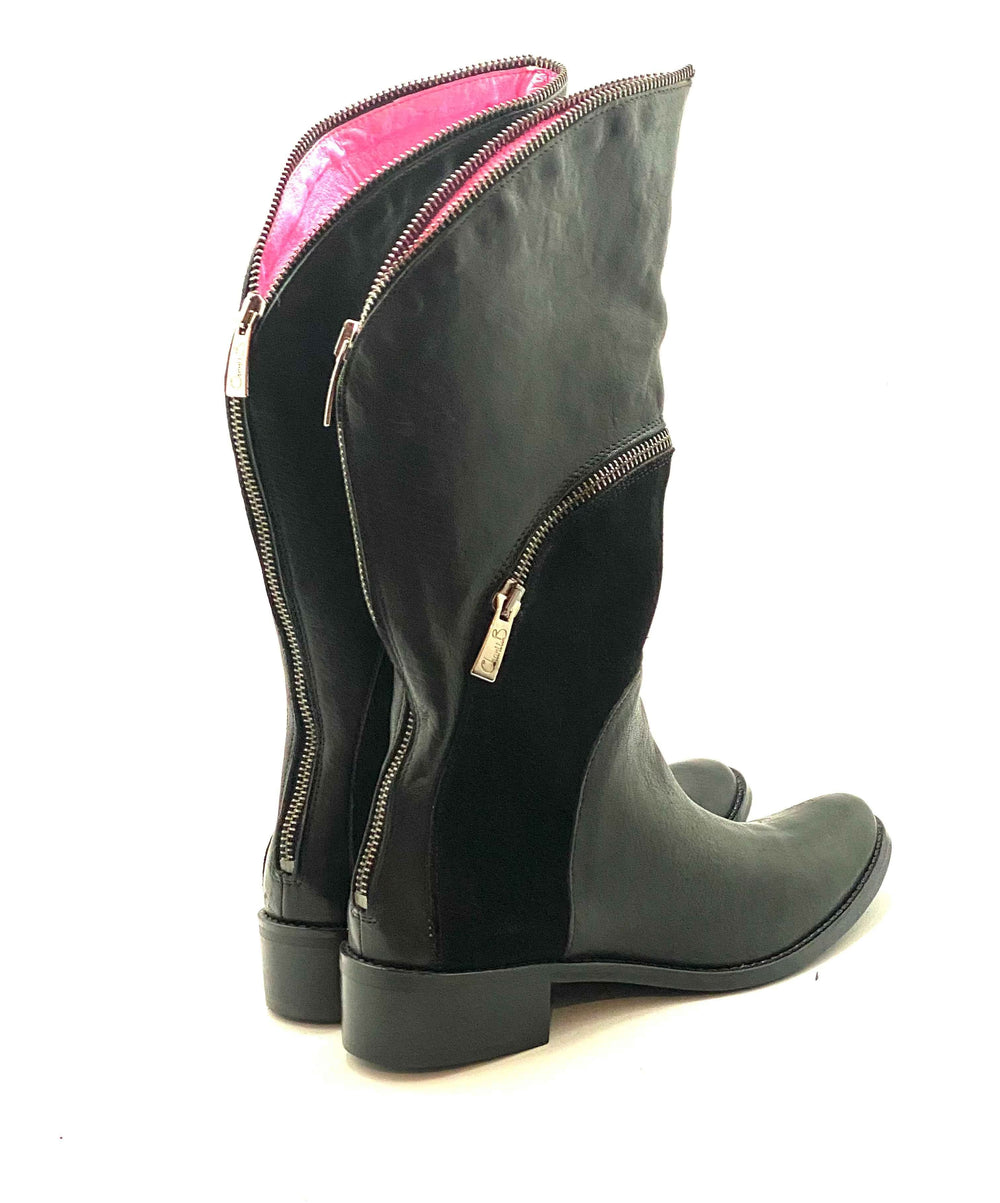 St Chappelle - Black Leather boot-LAST PAIR 36 ( FITS 35)
