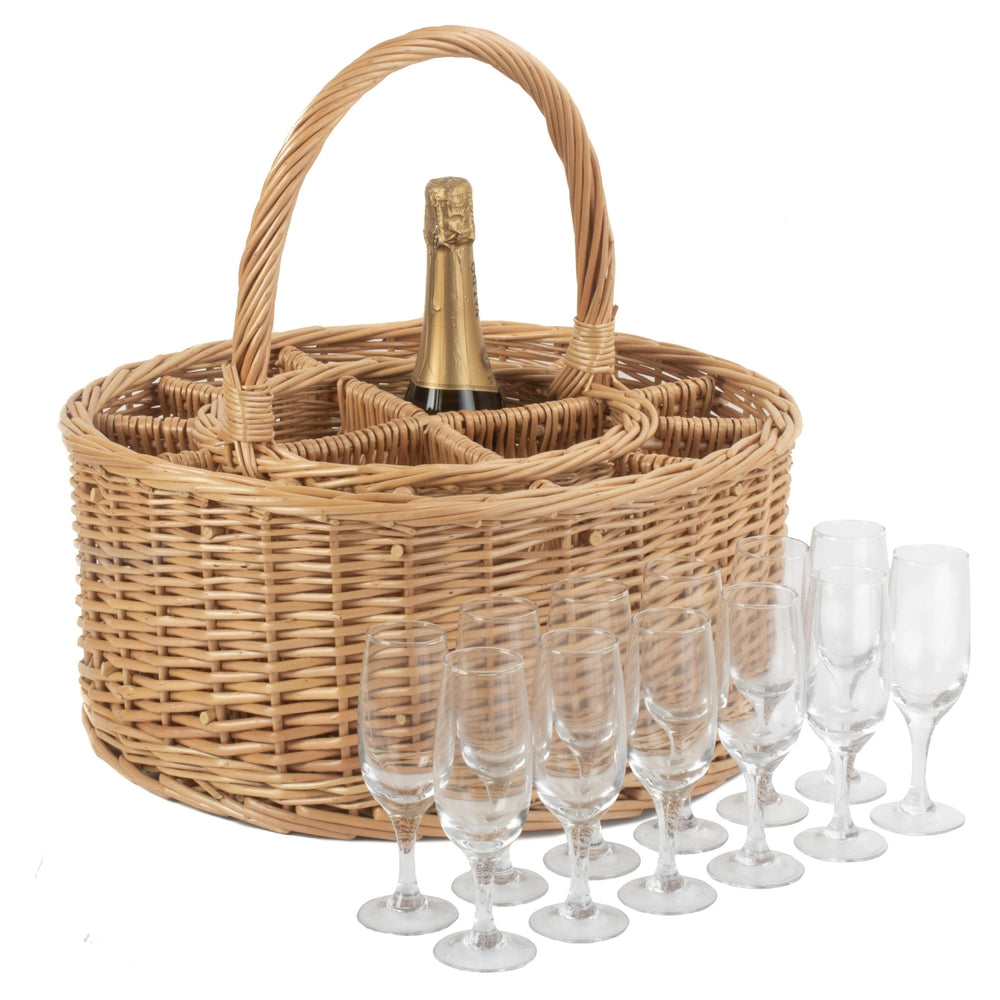 Red Hamper Garden Picnic Basket Complete with 12 Glasses Main image