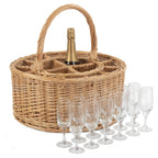 Red Hamper Garden Picnic Basket Complete with 12 Glasses