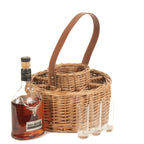Round Wicker Whisky Celebration Drinks Carrier
