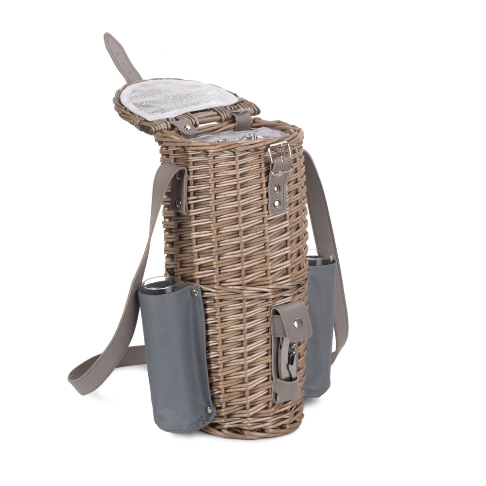 Single Bottle and 2 Champagne Glass Carrier With Shoulder Strap Secondary image
