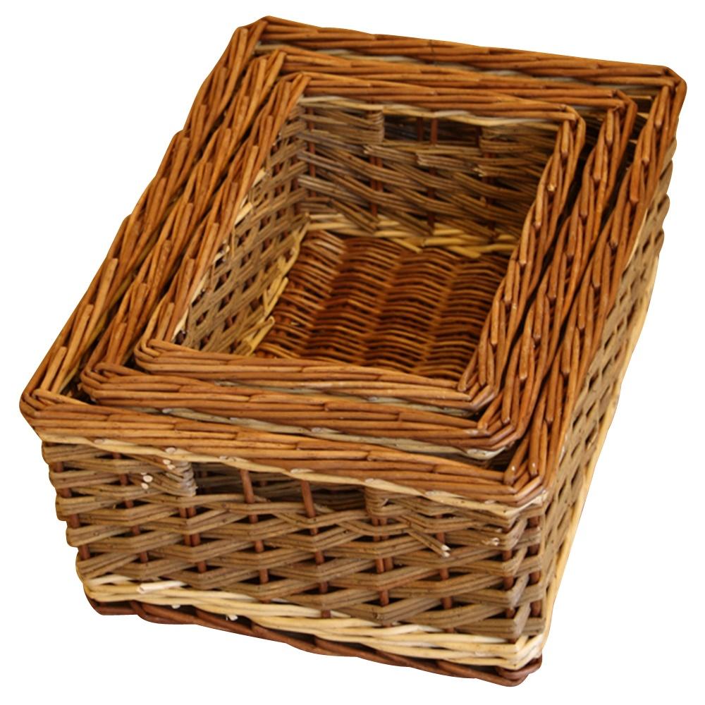 Set of 3 Bamford Wicker Serving Trays Main image
