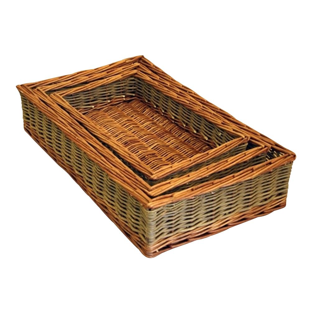 Set of 3 Dovedale Wicker Serving Trays Main image