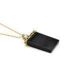 Pearlz Ocean Rectangle Shaped Black Onyx Pendant Necklace for Girls and Women