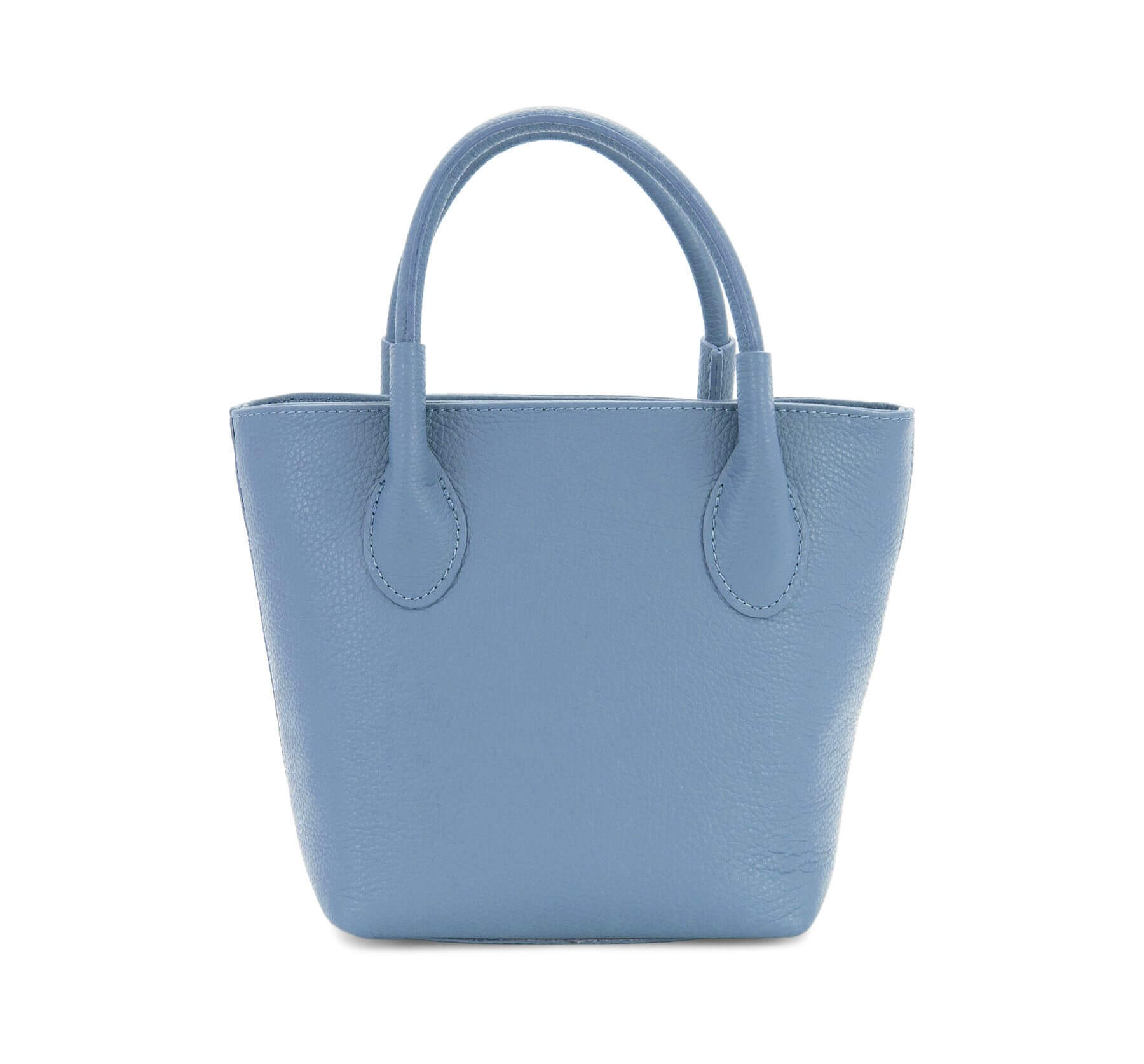 Italian Designer Leather Grab Bag - Swolit Domenico - Dusty Blue Main image