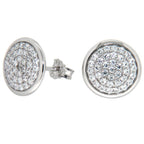 Pearlz Ocean Cubic Zirconia Circle Stud Earrings