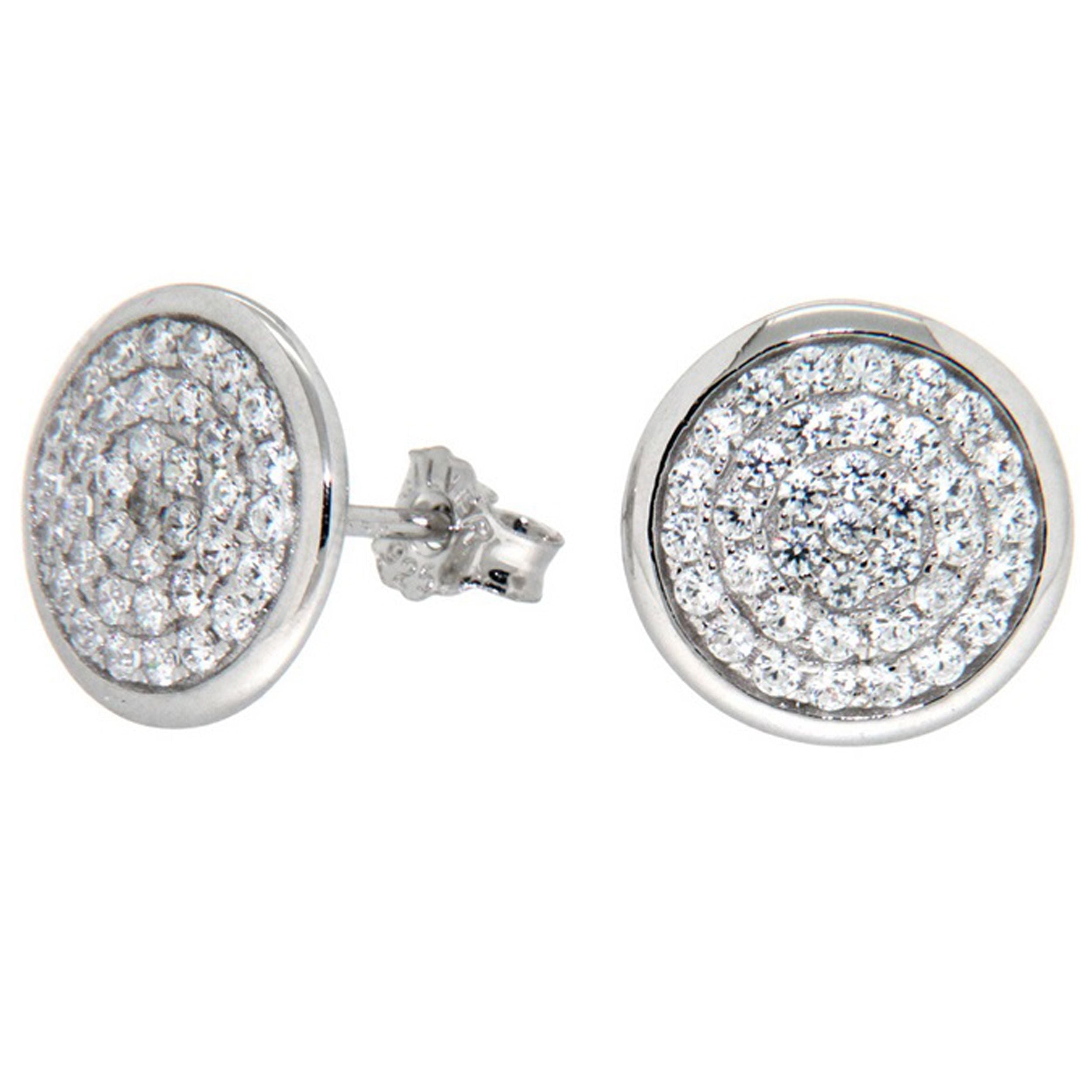 Pearlz Ocean Cubic Zirconia Circle Stud Earrings