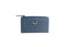 Genuine Full Grain Leather Purse RFID With Ring Detail Ink Blue