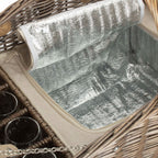 Deluxe Retro Double Lidded Wicker Fitted Picnic Basket