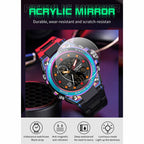 SANDA Dual Digital Display Luminous Stopwatch Chronograph Alarm Clock Men Quartz Sports Watch(6008 Symphony Blue)