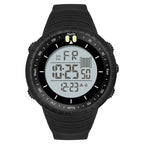 SANDA 6071 Three-split Screen LED Digital Display Luminous Stopwatch Timing Multifunctional Men Sports Electronic Watch(Black White)