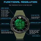 SANDA 6071 Three-split Screen LED Digital Display Luminous Stopwatch Timing Multifunctional Men Sports Electronic Watch(Black White)