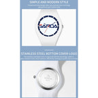 SANDA 6076 Simple Scale Round Dial Ladies Silicone Strap Quartz Watch(White Blue Vertical Mark)