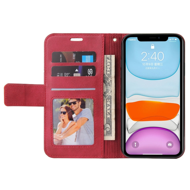 For iPhone 11 GQUTROBE Right Angle Leather Phone Case (Red)