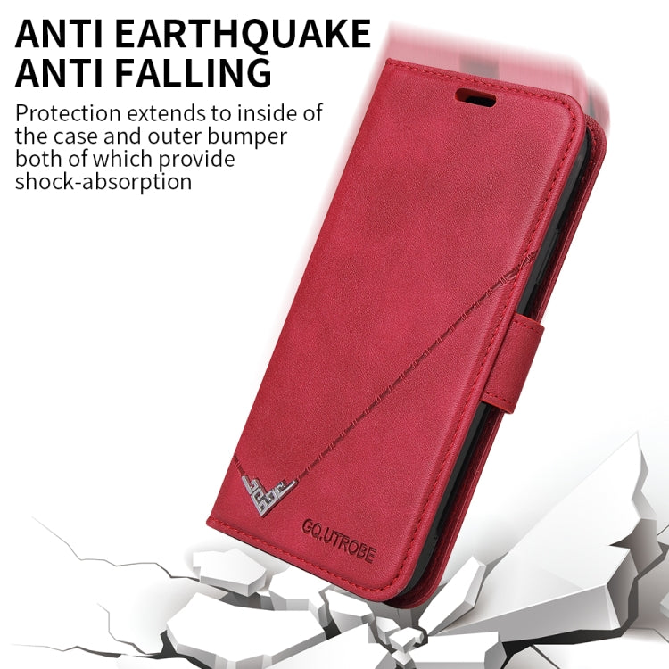 For iPhone 11 GQUTROBE Right Angle Leather Phone Case (Red)
