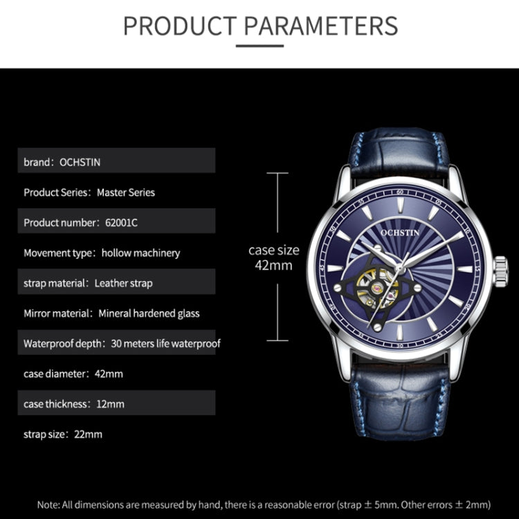 OCHSTIN 62001C Master Series Hollow Mechanical Men Watch(Black)